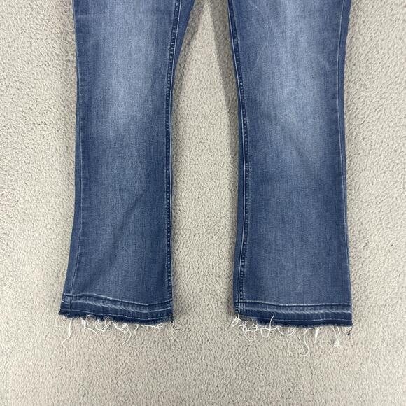 Democracy Jeans Womens 10 Blue Bootcut Frayed Hem Stretch Denim Ab Technology - Picture 13 of 14